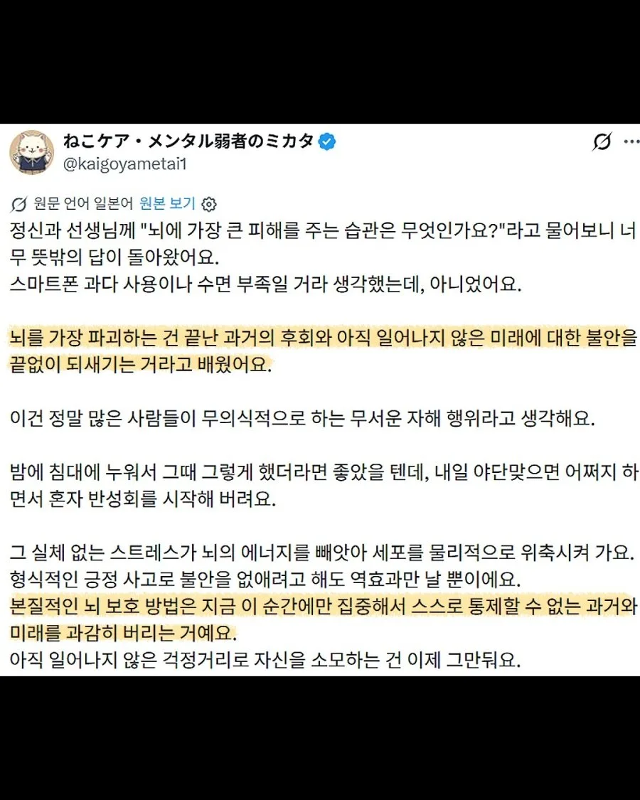 뇌에 가장 큰 피해를 주는 습관