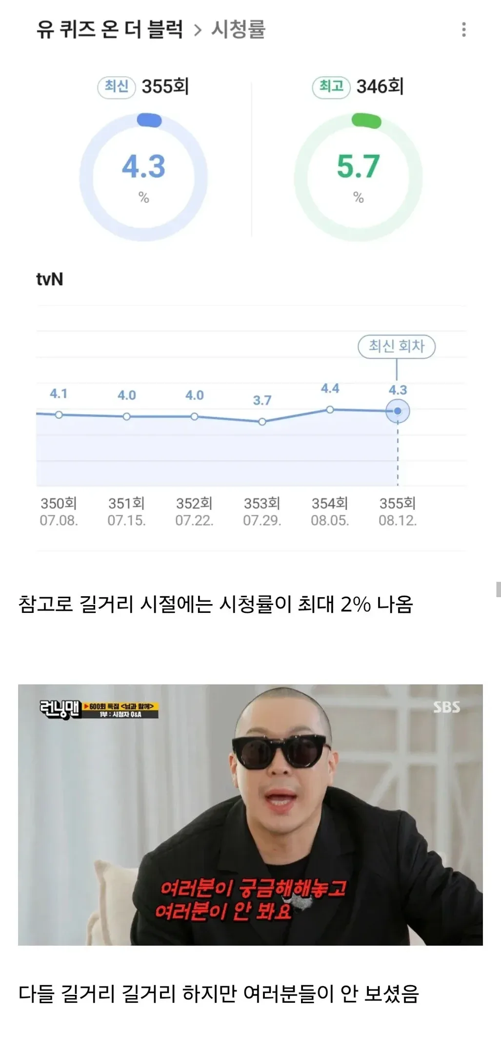유퀴즈가 길바닥 근본을 버린 이유