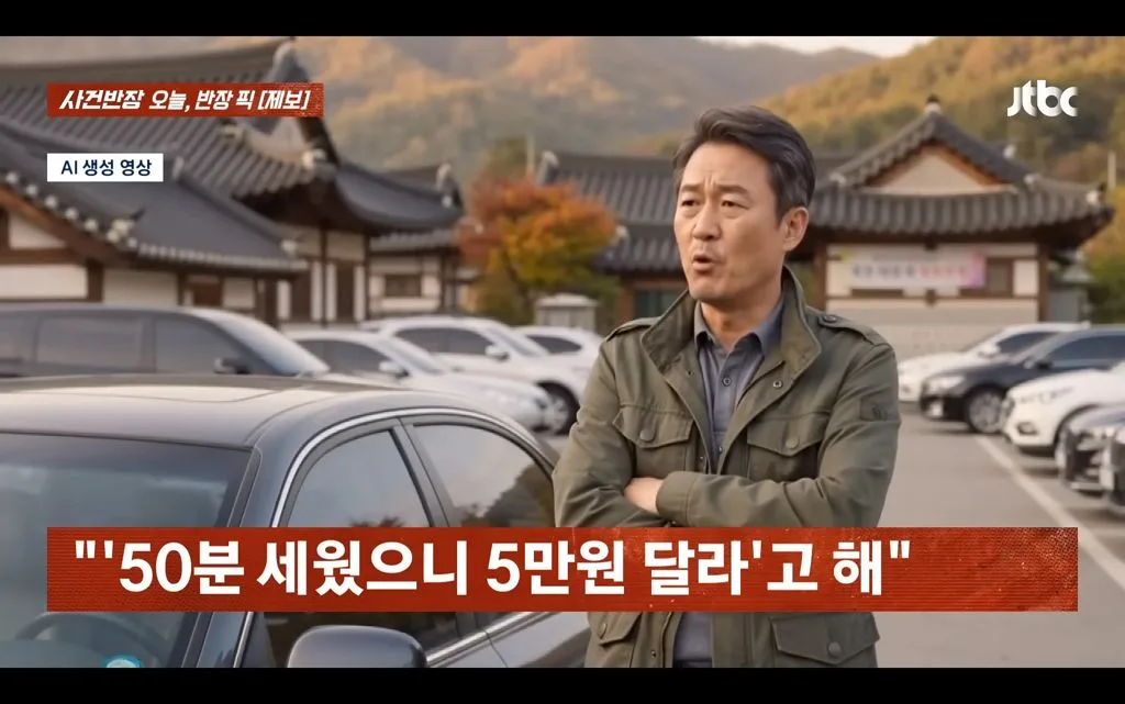 시골 식당 주차비