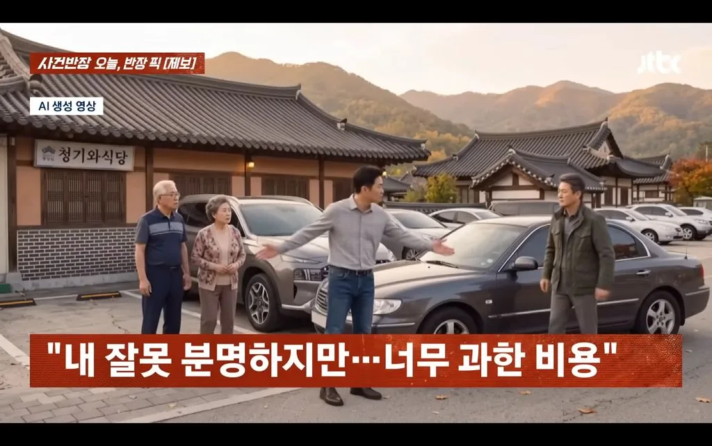 시골 식당 주차비