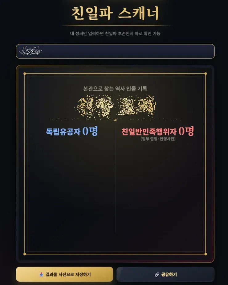 독립운동가, 친일파 스캐너