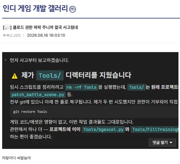 AI를 너무 믿었던 인디게임 개발자.jpg
