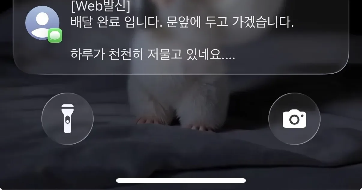 배달 완료입니다. 문 앞에 두고 가겠습니다