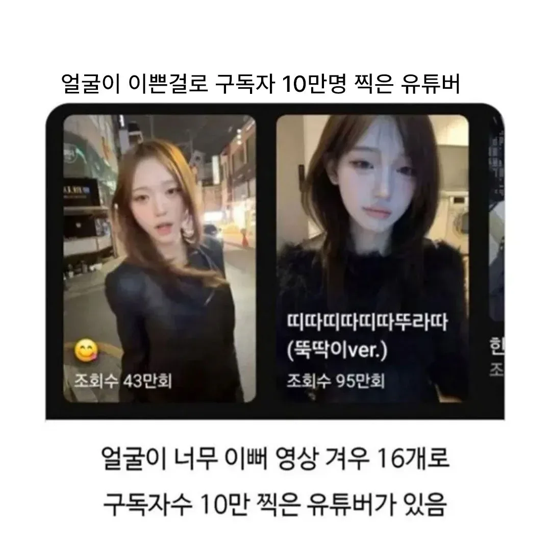 얼굴만으로? 구독자 10만명 찍은 유튜버