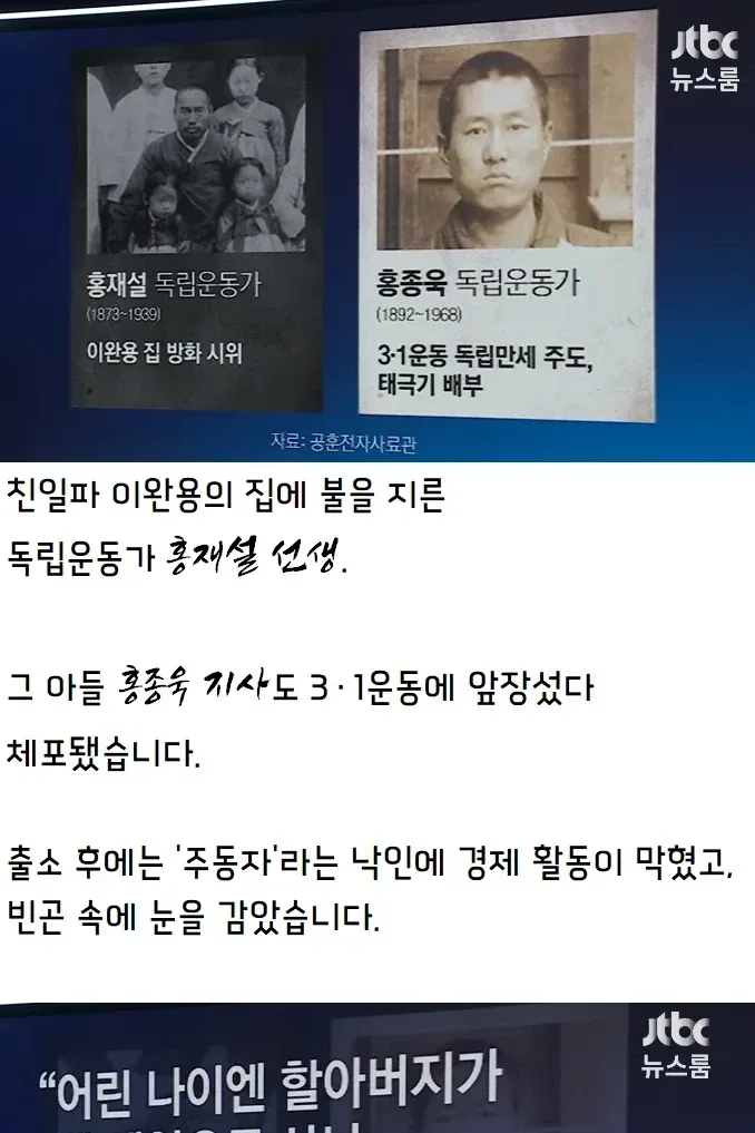 독립운동가들이 흘린 피와 눈물