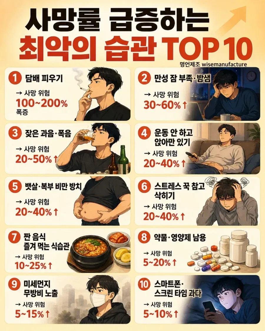 사망률 급증하는 최악의 습관