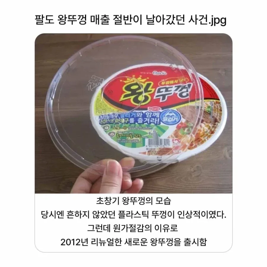 왕뚜껑 매출 절반이 날아간 사건