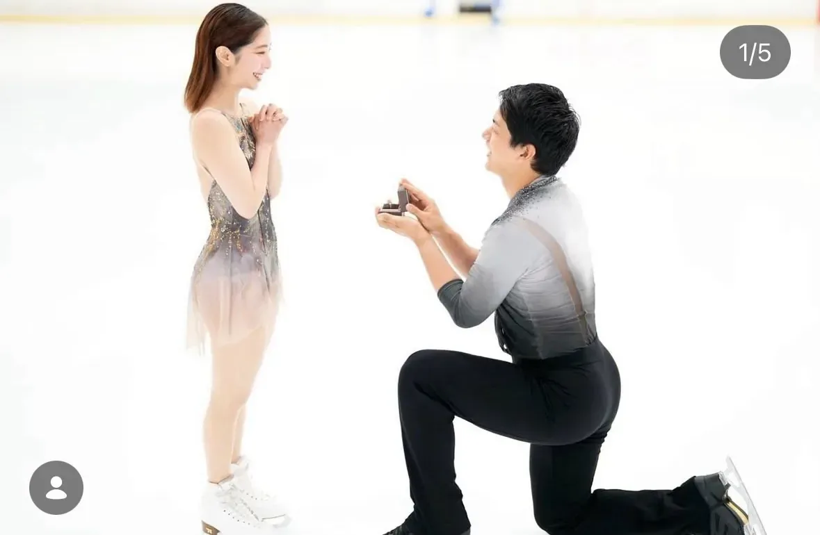 둘이 사귀는거 아니냐는 의심받던 일본 피겨 남녀 페어 결국 약혼 ㅋㅋㅋ.JPEG