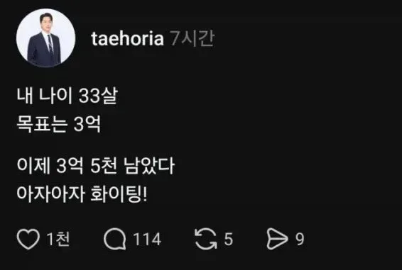 내 나이 33살 목표는 3억