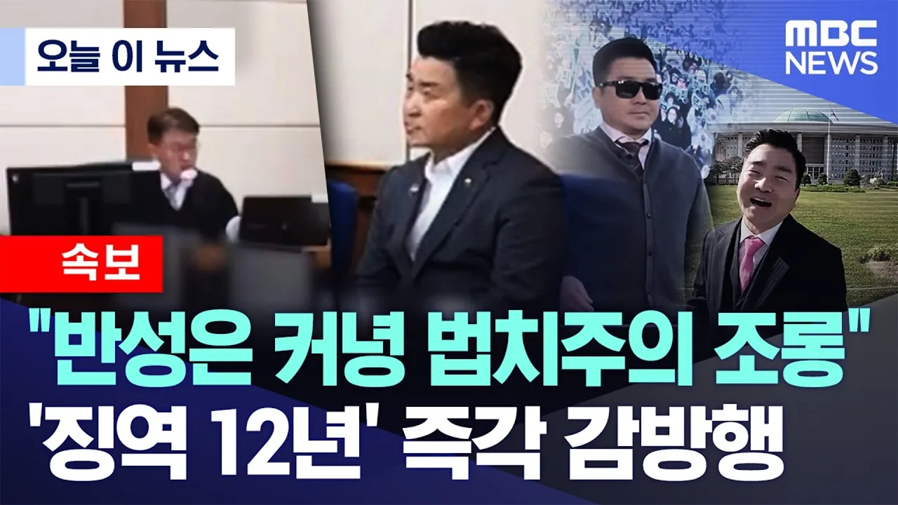 "반성은 커녕 법치주의 조롱"..'징역 12년' 즉각 감방행
