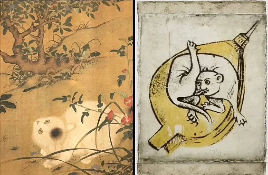 동서양 고양이 그림