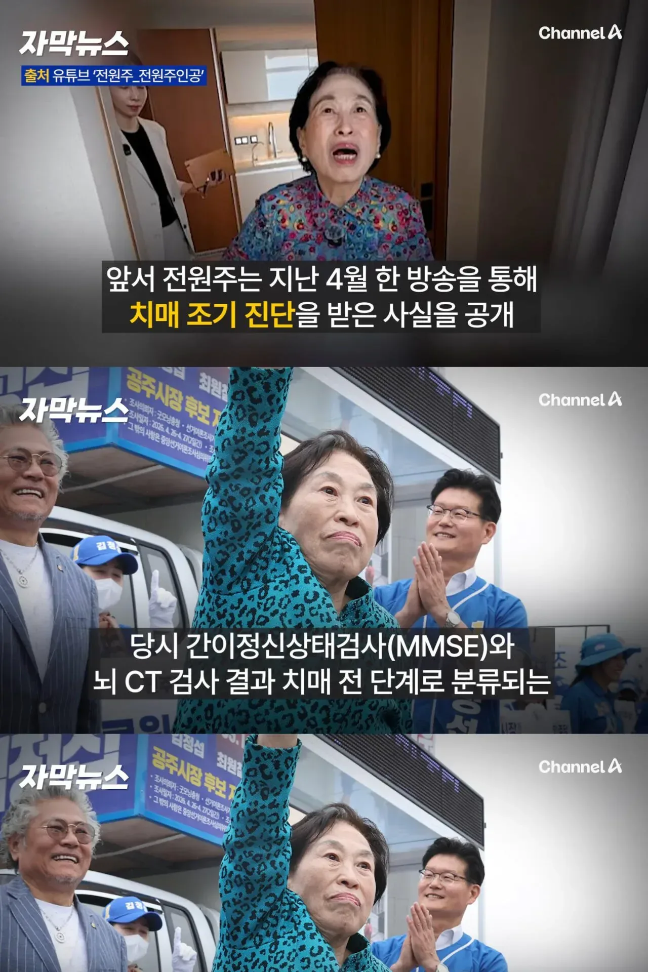 전원주 유튜브 중단 공지