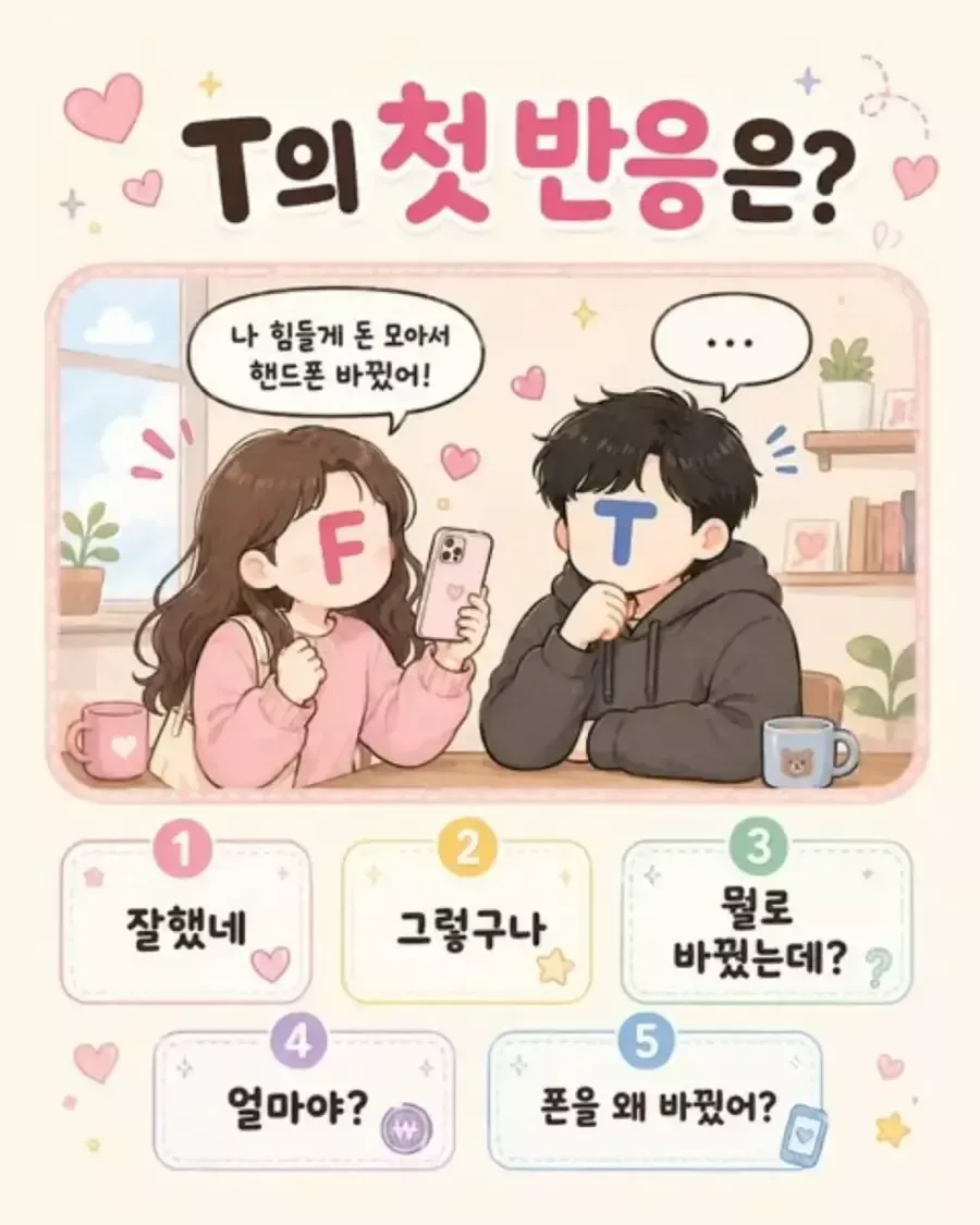 T의 첫 반응은?