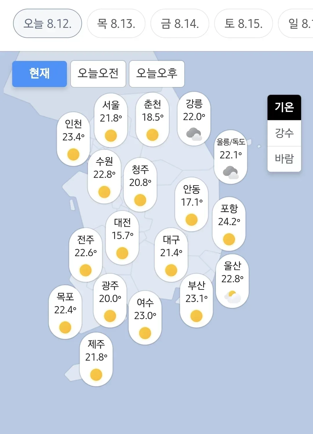 현재기온 상태