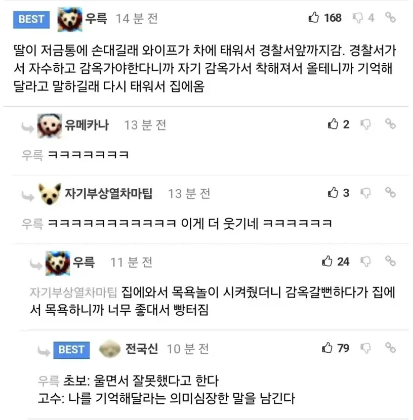 딸이 저금통에 손대서