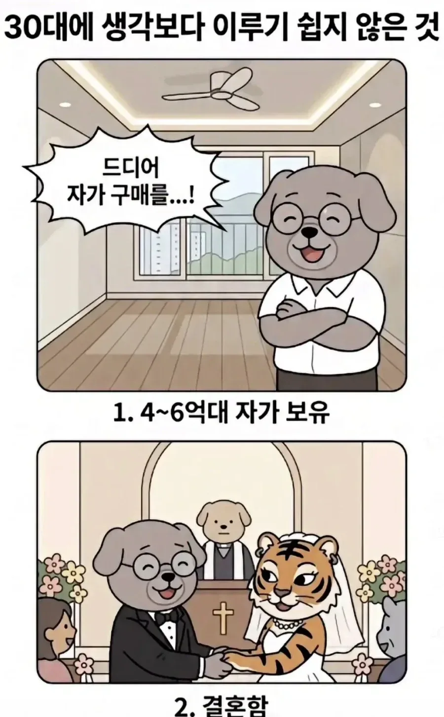 의외로 30대에 이루기 쉽지않은것.