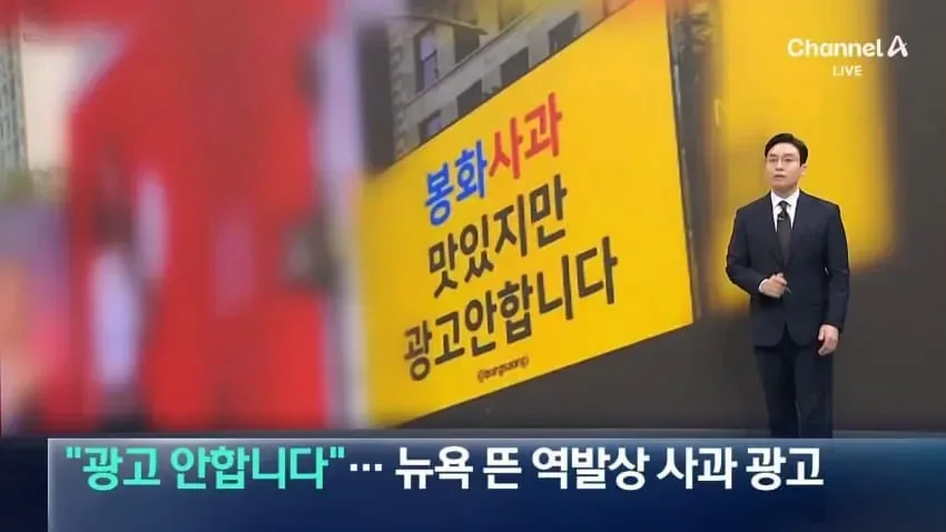 "광고 안합니다"..뉴욕 뜬 역발상 봉화 사과 광고