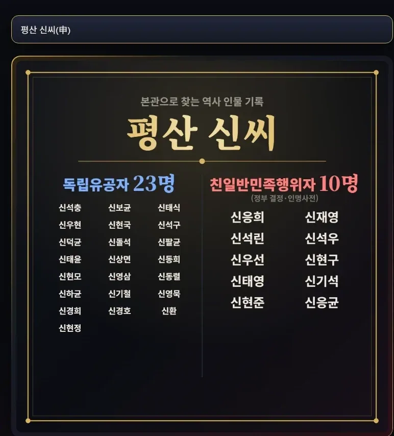 친일파 스캐너 결과