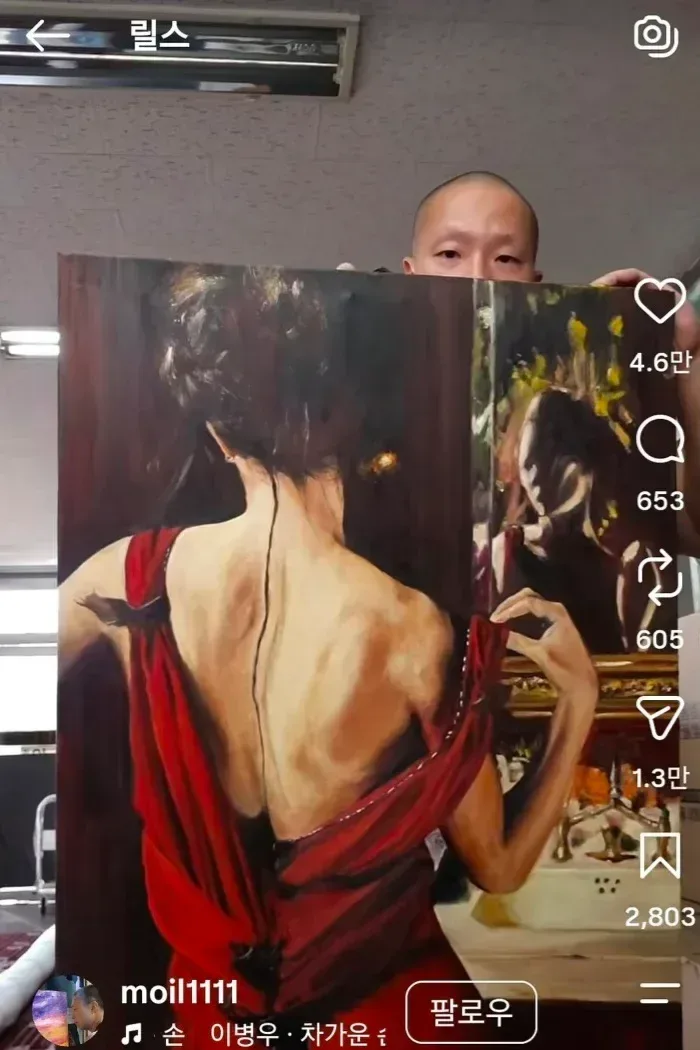 말도 안되는 가격에 유화 그림 팔고 있는 분.insta