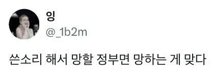 쓴소리 해서 망할 정부면