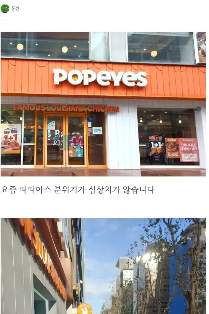 파파이스와 KFC의 불꽃튀기는 대접전