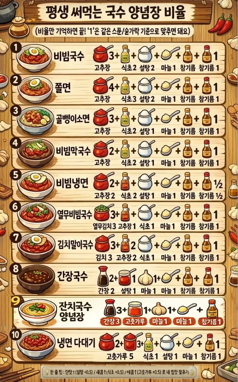 국수 양념장 레시피